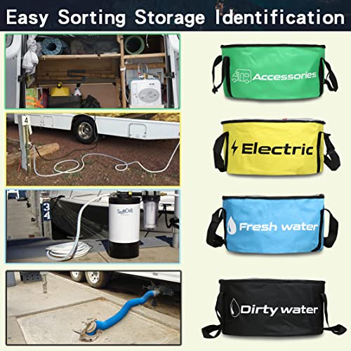 STSTECH RV Hose Storage Bag Waterproof Camper Accessories Container RV Equipment Organizer Utility Bags for Sewer Hoses,Electrical Cords,Fresh Black Water Hoses and Other Parts (Multicolor Set -4 Pack) - Image 2