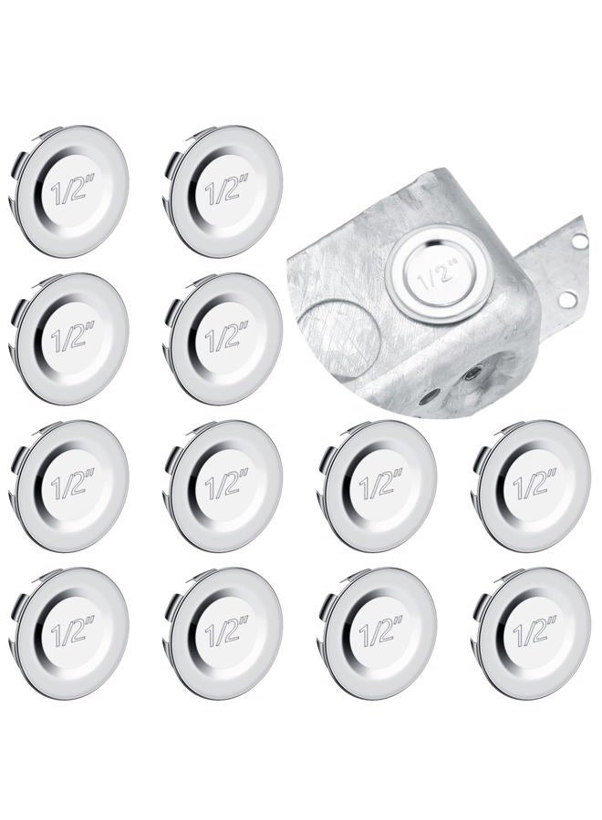 Yaocom 12 Pcs Knockout Seal Electrical Box Knockout Plugs Round Steel Removable Seal Various Sizes for Closure Unused Box Outlets (1/2 Inch) - Image 1