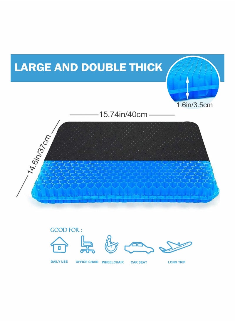 Generic - Gel Seat Cushion, Cushion for Long Sitting with Non-Slip Cover (Blue) - Image 1