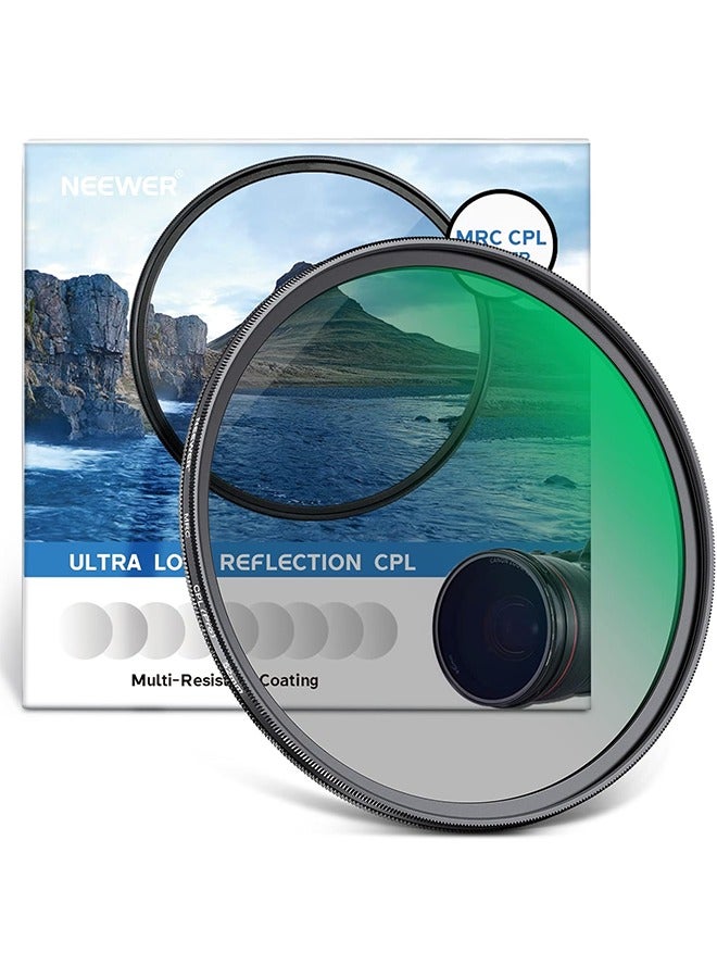Neewer 52mm Polarizing Filter 30 Layer Multi Resistant Nano Coatings Circular Polarising Filter(CPL) Reduce Glare/Enhance Contrast/Ultra Slim/Reduces Reflection/HD Optical Glass Polarizer Filter  - Image 1