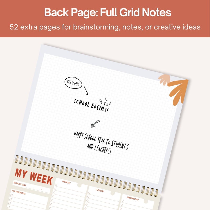 Pinkify It Weekly Planner Notepad 8.5x11 Inches â€“ 52 Weeks Undated Dashboard Desk Pad for To-Do List, Schedule & Notes â€“ Productivity Planner for Work, School, Home & Busy Professionals (Colorful Smiles) - Image 4