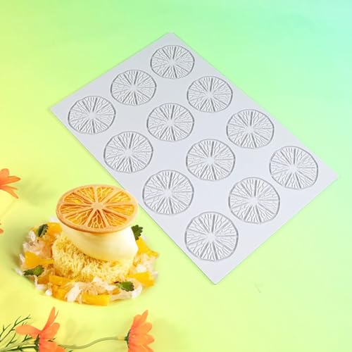 TOPBSFARNY Hollow 3D Leaf Tuille Lace Silicone Cake Moulds, Molds Silicone Baking Fondant Tuile Molds, Polymer Clay Mold for Baking, Clay, Resin, Sugar Craft, Dessert Cake Decoration (1pcs Lemon Slices Mold) - Image 3