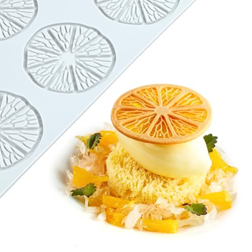 TOPBSFARNY Hollow 3D Leaf Tuille Lace Silicone Cake Moulds, Molds Silicone Baking Fondant Tuile Molds, Polymer Clay Mold for Baking, Clay, Resin, Sugar Craft, Dessert Cake Decoration (1pcs Lemon Slices Mold) - Image 4