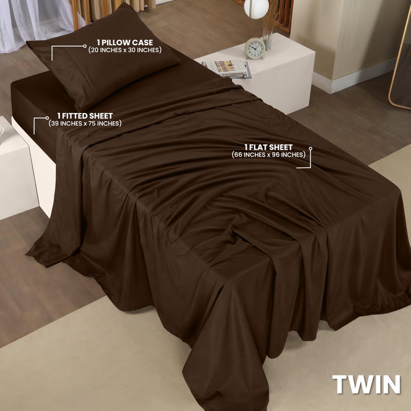 Utopia Bedding Twin Bed Sheets Set - 3 Piece Bedding - Brushed Microfiber - Shrinkage and Fade Resistant - Easy Care (Twin, Brown) - Image 2