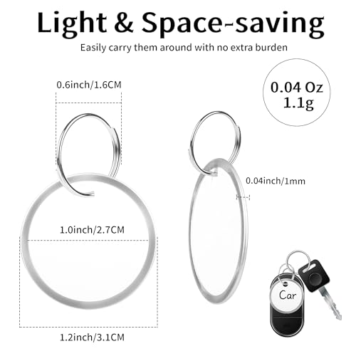 ZYLOP Key Tags Labels with Ring - 10 Pack Metal Rim Key Chain ID Tags/Identifiers with White Writable Round Paper Labels for Name, Luggage, Bags, Backpack, 1 Inches - Image 2