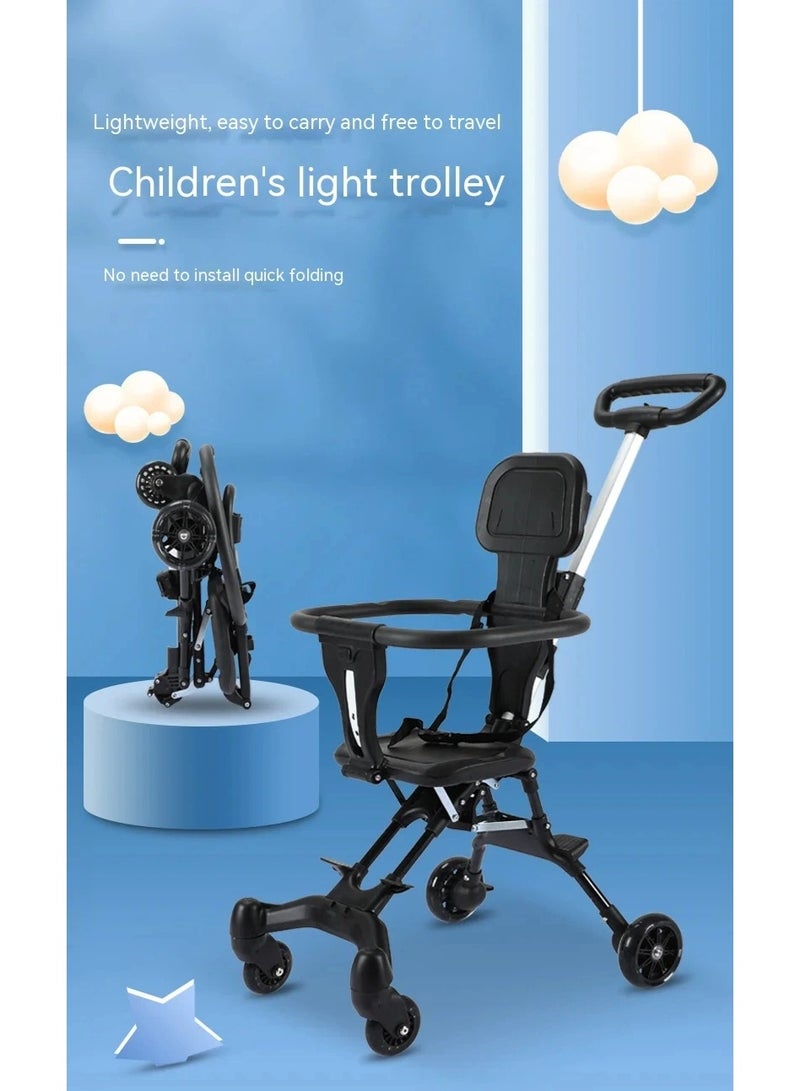 عربة أطفال قابلة للطي محمولة - قابلة للتعديل في اتجاهين، عربة أطفال عالية الارتفاع، خفيفة الوزن وقابلة للطي للأطفال حديثي الولادة والأطفال الصغار - Image 3