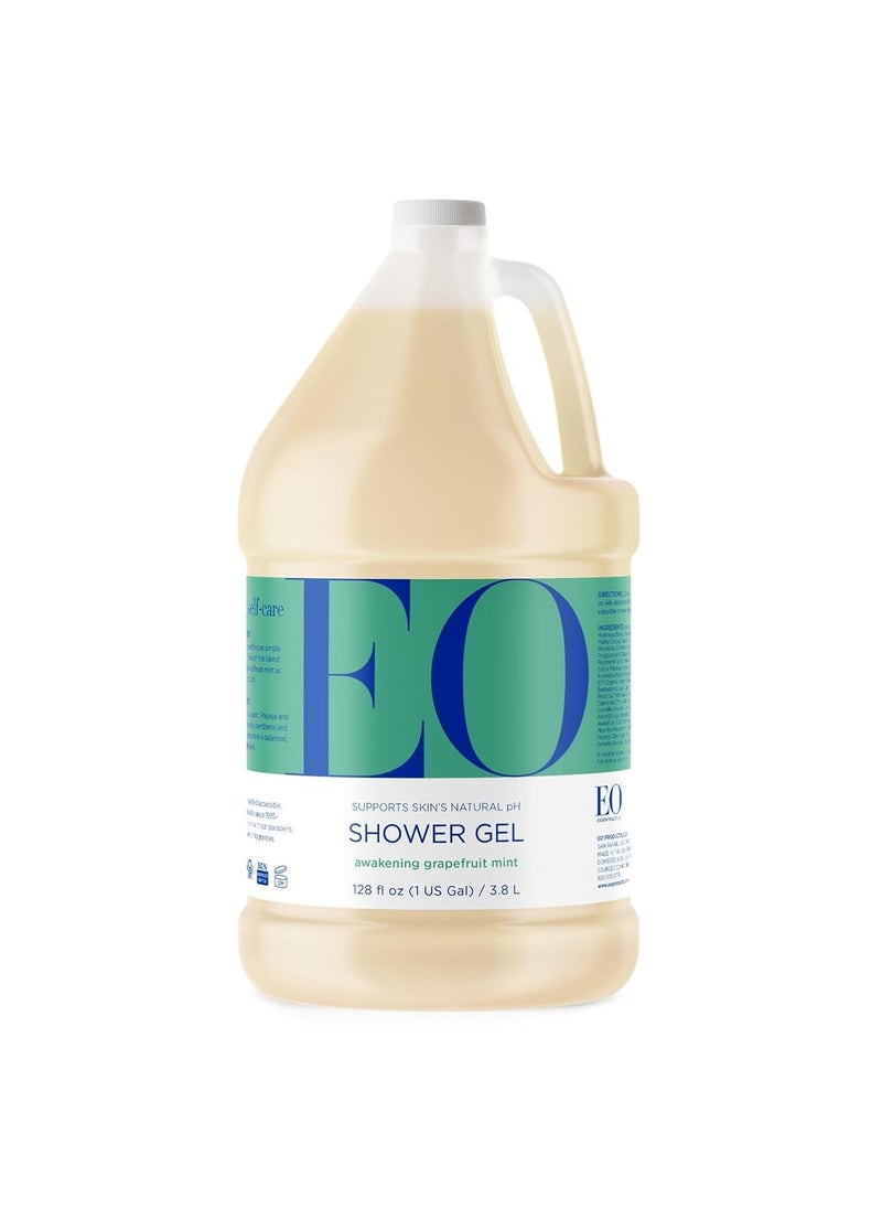 EO EO Shower Gel Body Wash Refill 1 Gallon Grapefruit and Mint Organic PlantBased Skin Conditioning Cleanser with Pure Essentials Oils Pack of 1 