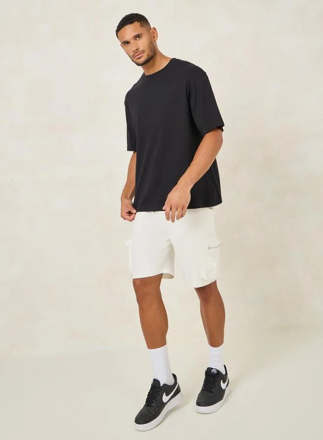 ستايلي Styli Back Graphic Print Knit Oversized T-Shirt