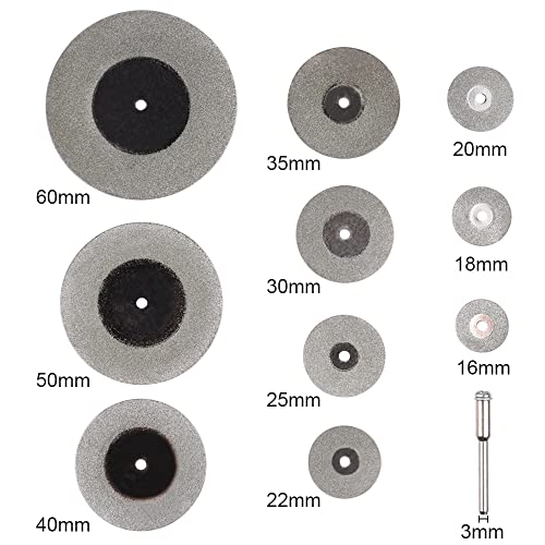 Wolfride 10Pcs Diamond Cutting Wheel Cutting Discs for Rotary Tool Disc Drill Blades and Mandrel for Glass Tile Metal - Image 2