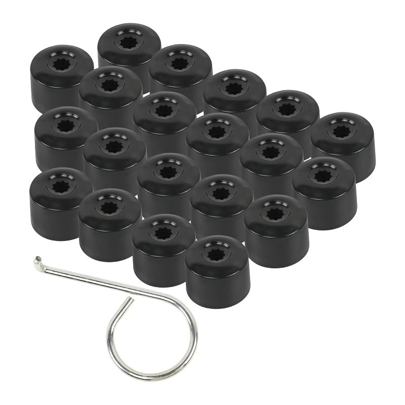 FiveEyes 17MM Wheel Lug Nut Covers Bolt Caps Compatible with VW Passat Jetta Golf Beetle 1K0 601 173 with Dismantle Tool Black 20PCS - Image 2