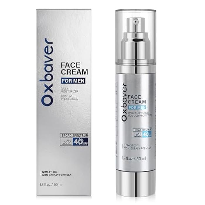 Oxbraver 6-in-1 Face Cream Sunscreen for Men : Invisible Sunscreen Mens Face Moisturizer with SPF 40 for Sun Protection, Non-Greasy & Lightweight Formula for Sensitive Skin - Image 1