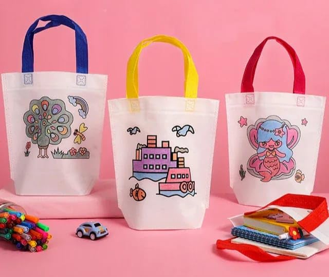 AMANVANI Coloring Goodie Bags Animal Party Favor Bags Color Your Own Art Goodie Bags Kids Party Bags, Gift Bag, Return Guft Bag (18pcs) - Image 2