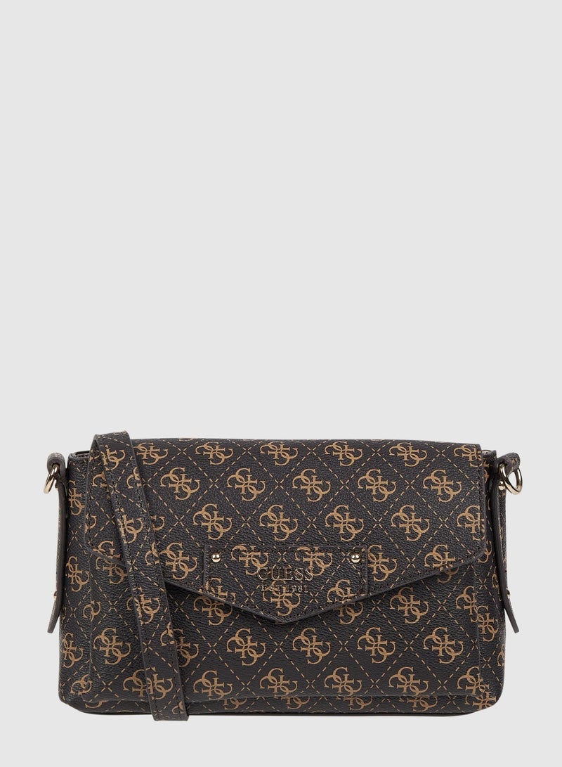 GUESS Eco Brenton Flap Shoulder Bag - A cool cross body bag with flair - Image 1