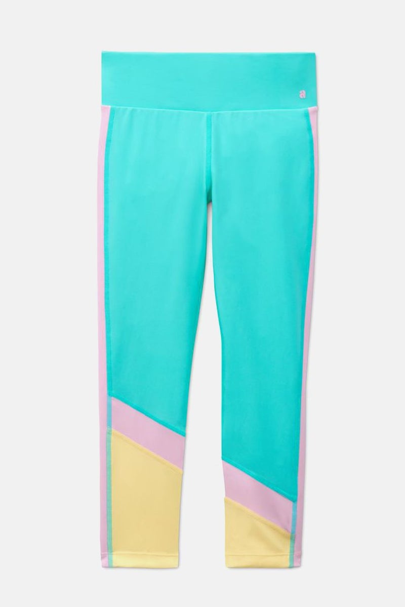 Tchibo Kids Girl High Waist Sports Tights, Mint Green Combo - Image 3