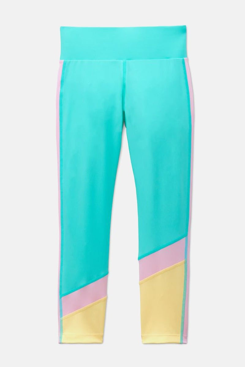 Tchibo Kids Girl High Waist Sports Tights, Mint Green Combo - Image 2