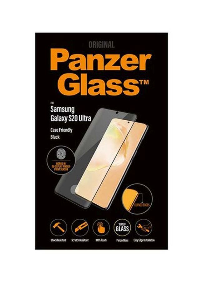 NIBEMINENT Tempered Glass Screen Protector For Samsung Galaxy S20 Ultra Clear/Black - Image 2