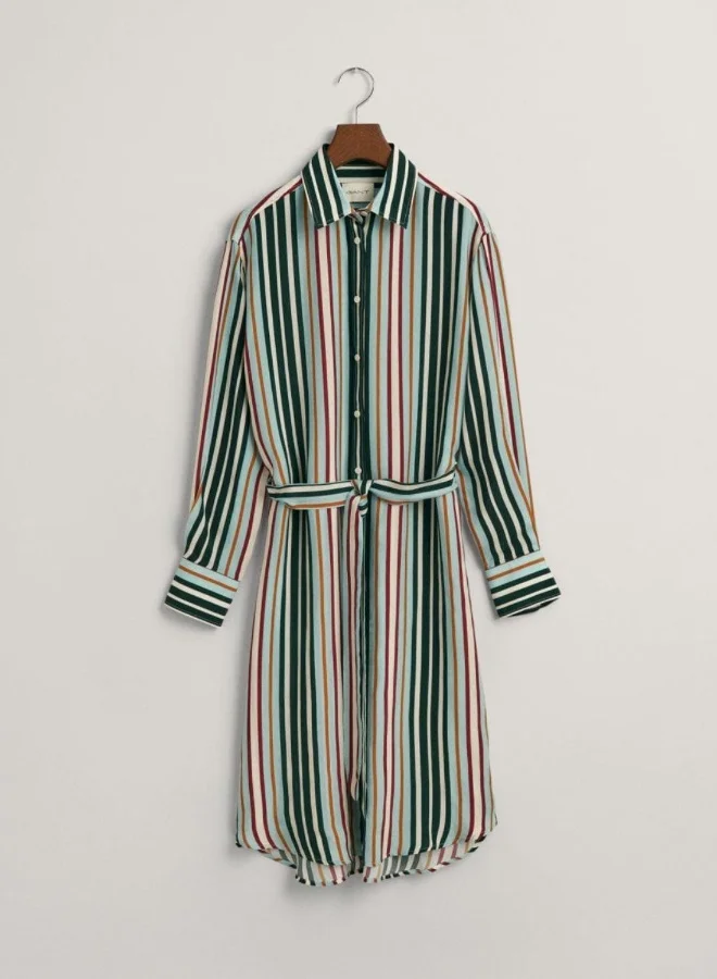 غانت Gant Relaxed Fit Multi Striped Shirt Dress