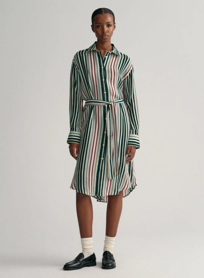 غانت Gant Relaxed Fit Multi Striped Shirt Dress