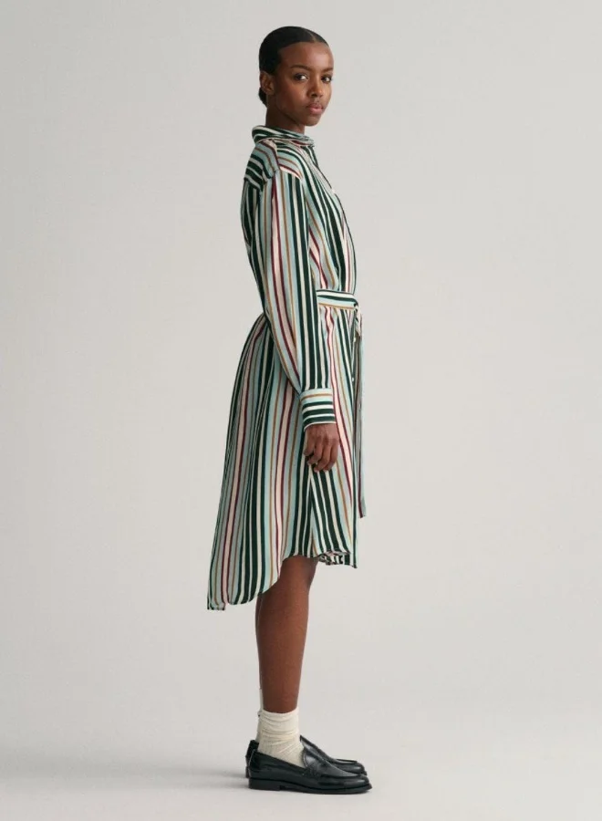 غانت Gant Relaxed Fit Multi Striped Shirt Dress