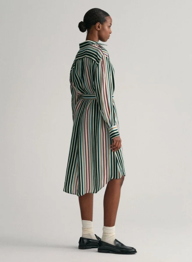غانت Gant Relaxed Fit Multi Striped Shirt Dress