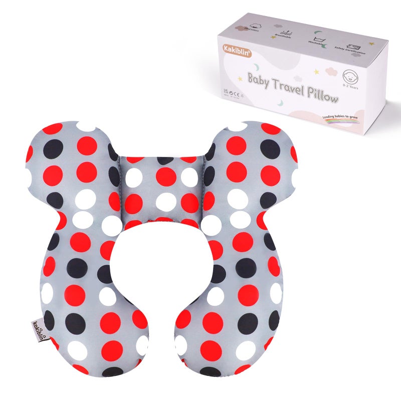 KAKIBLIN Baby Travel PillowBaby Neck Pillows for Car SeatUpgraded Baby Head PillowToddler Head and Neck Baby Support Pillow for Car Seat PushchairTravel Grey Pot