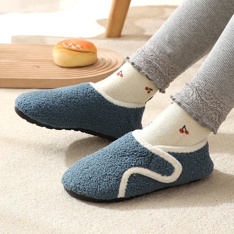 Children'S Indoor Fleece-Lined Floor Socks Shoes With Non-Slip Soles, Early Learning Walking Shoes For Babies, Home Cotton Shoes For Indoor Cold Protection - Image 1