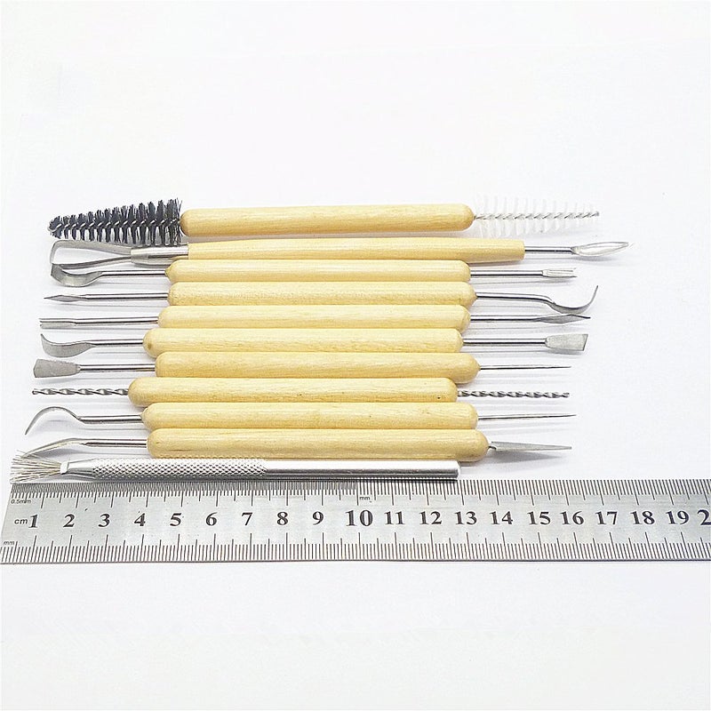 Generic 11pcSet Assorted Pottery Clay Candle Soap Wood Sculpture Carving Hand Tools Kit Brand New - Image 2