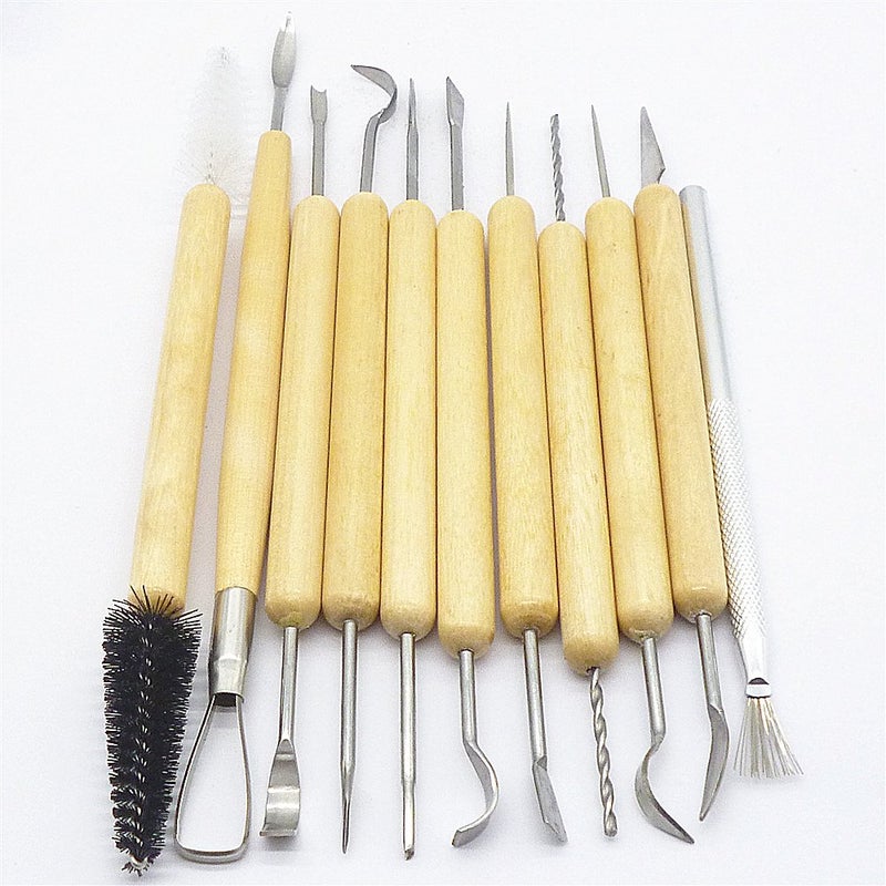 Generic 11pcSet Assorted Pottery Clay Candle Soap Wood Sculpture Carving Hand Tools Kit Brand New - Image 1