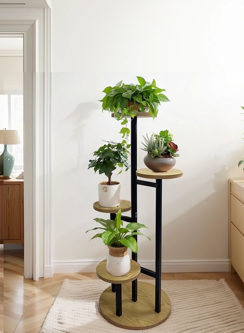 CHOIWIN Plant Stand Indoor, 4Tier Metal Flower Shelf Tiered Plant Stands for Outdoor, Flower Display Rack Holder Corner Flower Holders, Planter Organizer for Patio Garden Living Room Balcony - Image 1