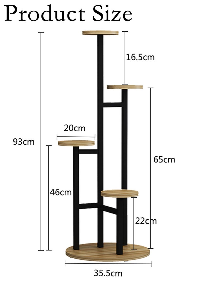 CHOIWIN Plant Stand Indoor, 4Tier Metal Flower Shelf Tiered Plant Stands for Outdoor, Flower Display Rack Holder Corner Flower Holders, Planter Organizer for Patio Garden Living Room Balcony - Image 5