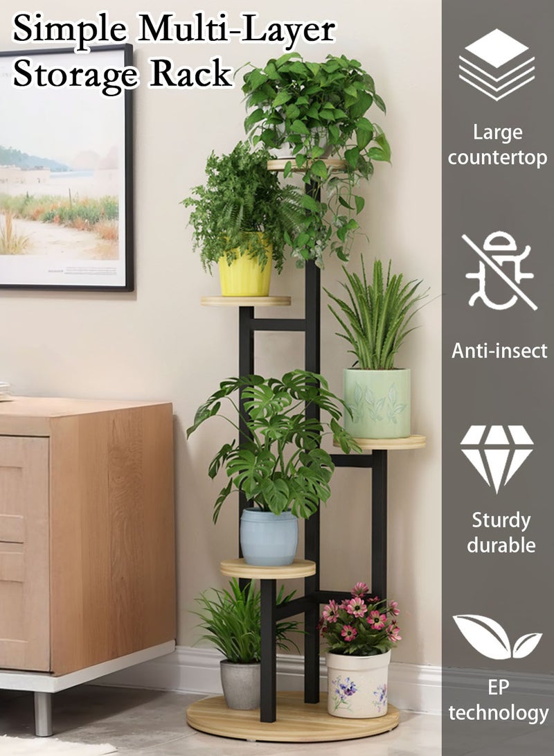 CHOIWIN Plant Stand Indoor, 4Tier Metal Flower Shelf Tiered Plant Stands for Outdoor, Flower Display Rack Holder Corner Flower Holders, Planter Organizer for Patio Garden Living Room Balcony - Image 2