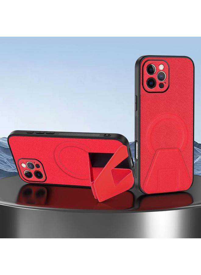 Zaboon Case For iPhone 12 Pro Max Sheepskin Texture MagSafe Magnetic Invisible Holder Integrated Phone Case - Image 1