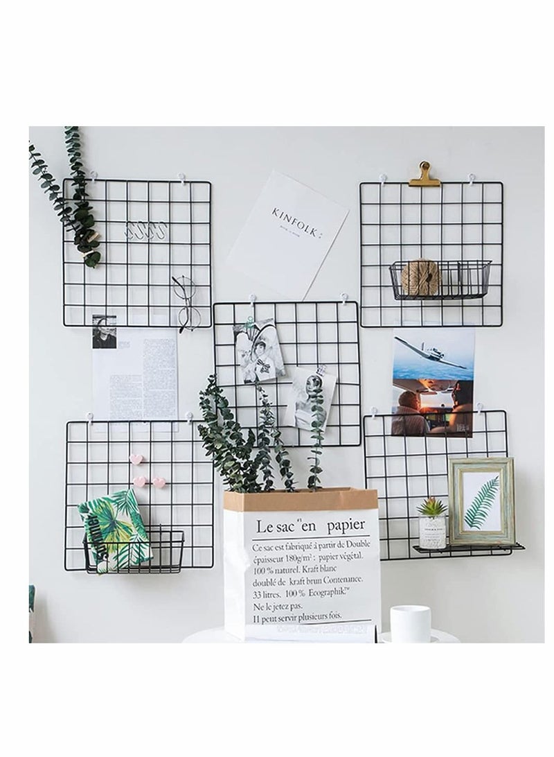NIBEMINENT 2Pcs Wall Grid Photo Display Panel, Picture Memo Note Mount Holder, Ins Art PhotoWall, Wire Frame Organizer  - Image 2