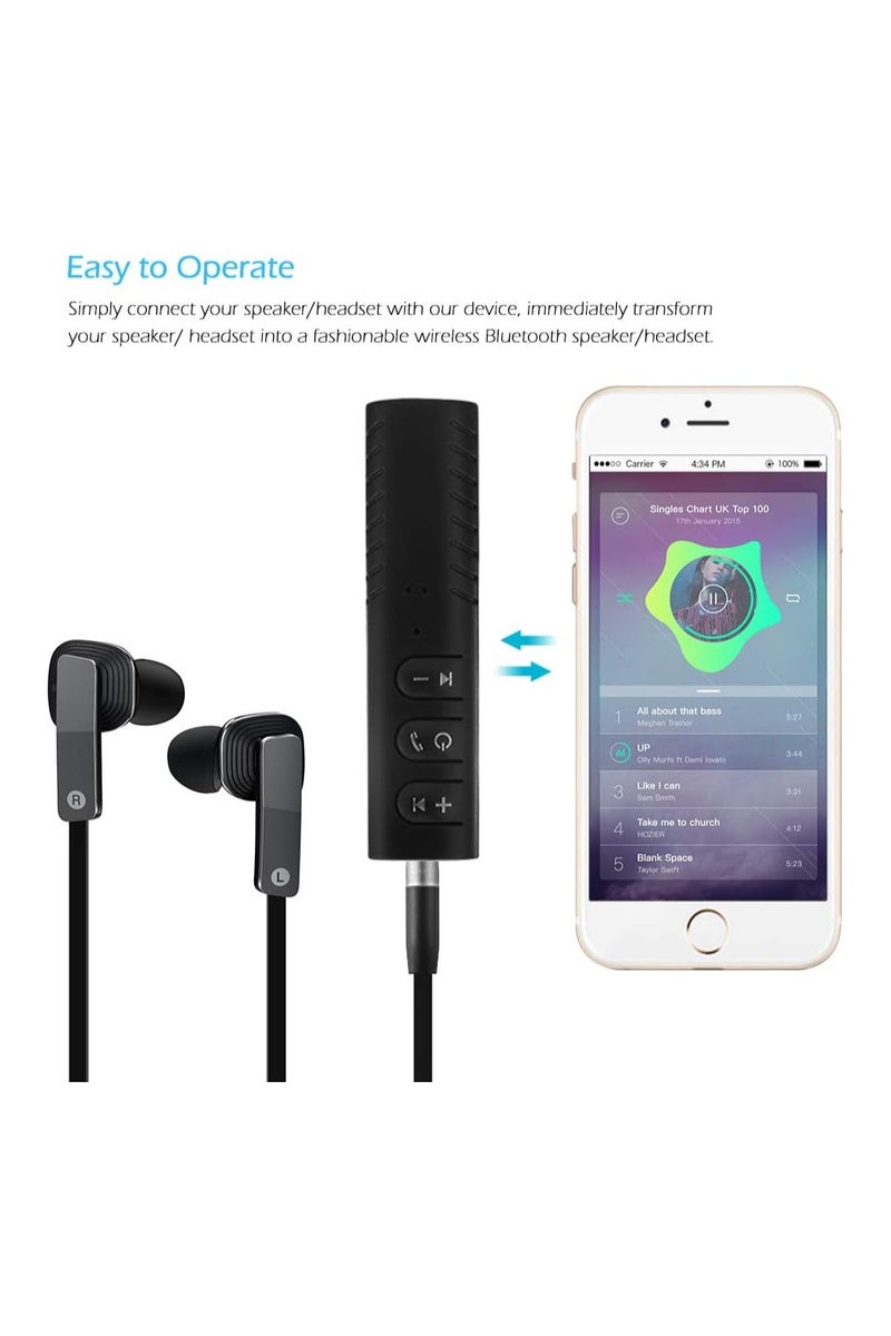 GO-DES jack Bluetooth Car Kit Hands free Music Audio Receiver Adapter Universal Auto AUX Kit - Image 4