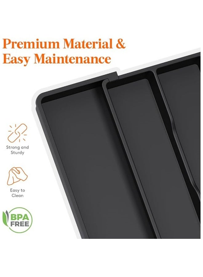 general Cutlery Tray Drawer Expandable Kitchen Utensil Holder Adjustable Cutlery Holder Kitchen Utensil Divider Plastic Divider Large - Image 2