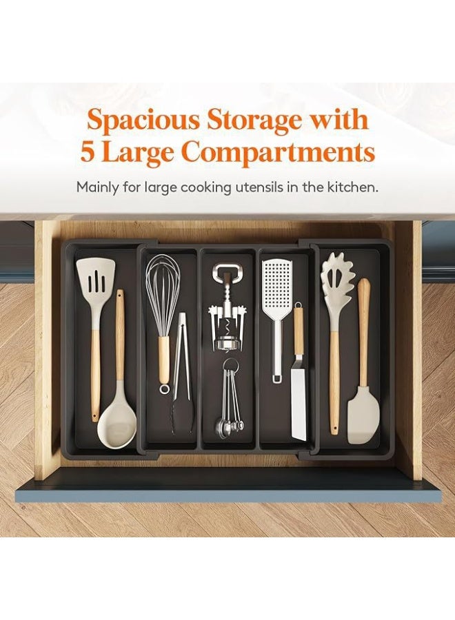 general Cutlery Tray Drawer Expandable Kitchen Utensil Holder Adjustable Cutlery Holder Kitchen Utensil Divider Plastic Divider Large - Image 4