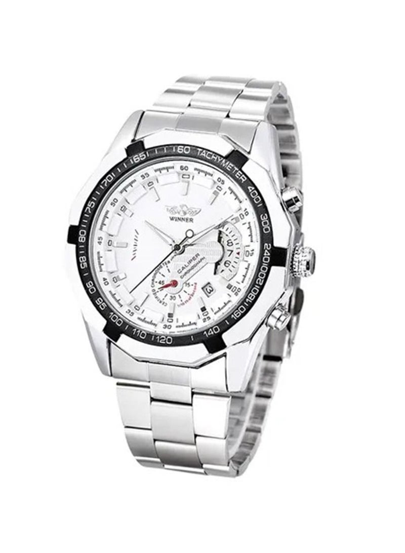 وينر ساعة لومينوس بوينتر كرونوغراف من الستانلس ستيل بتقويم فضي - Image 1