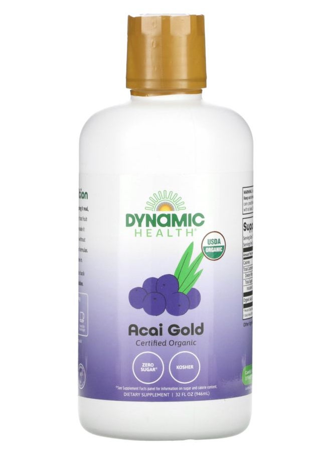 Dynamic Health Certified Organic Acai Gold  32 fl oz (946 ml) 