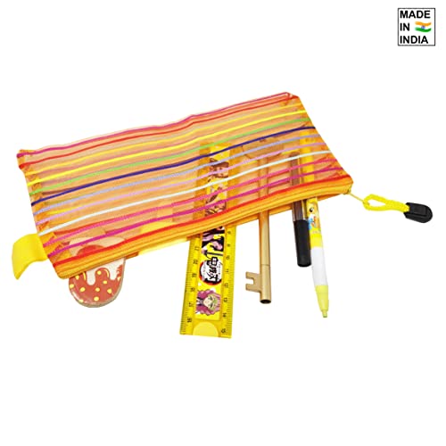 PARTEET Combo (Pack of 5 Items) 1 Pencil Pouch, 1 Key Shape Ball Pen, 1 Lead Pencil with Extra Leads, 1 Ice Cream Shape Eraser and 1 Scale for Kids - Image 3