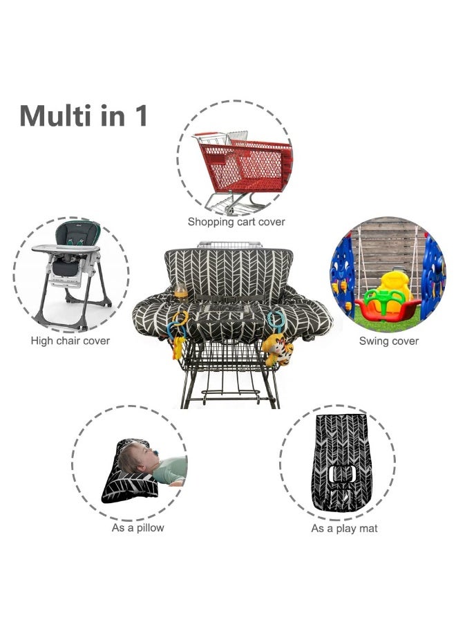 ICOPUCA Shopping Cart Cover for Baby boy Girl, Multi-in-1 Cart Covers for Babies, Soft Padded Infant High Chair Cover, Machine Washable, Grocery cart seat Cushion Cover - Image 5