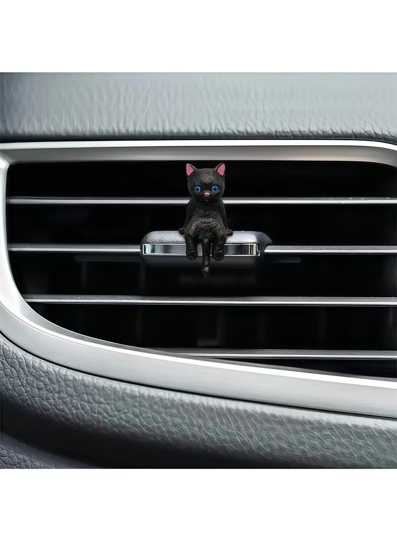 Cat Car Interior Accessories Dashboard Decorations, Set of 5 Cute Car Dash Decor Rearview Mirror Ornament - Image 3