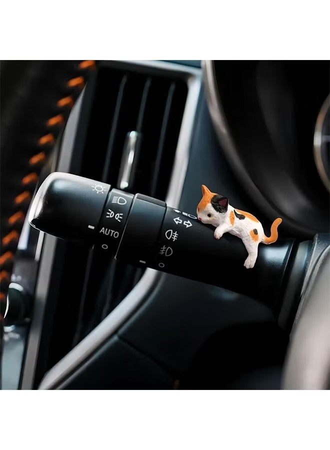 Cat Car Interior Accessories Dashboard Decorations, Set of 5 Cute Car Dash Decor Rearview Mirror Ornament - Image 4