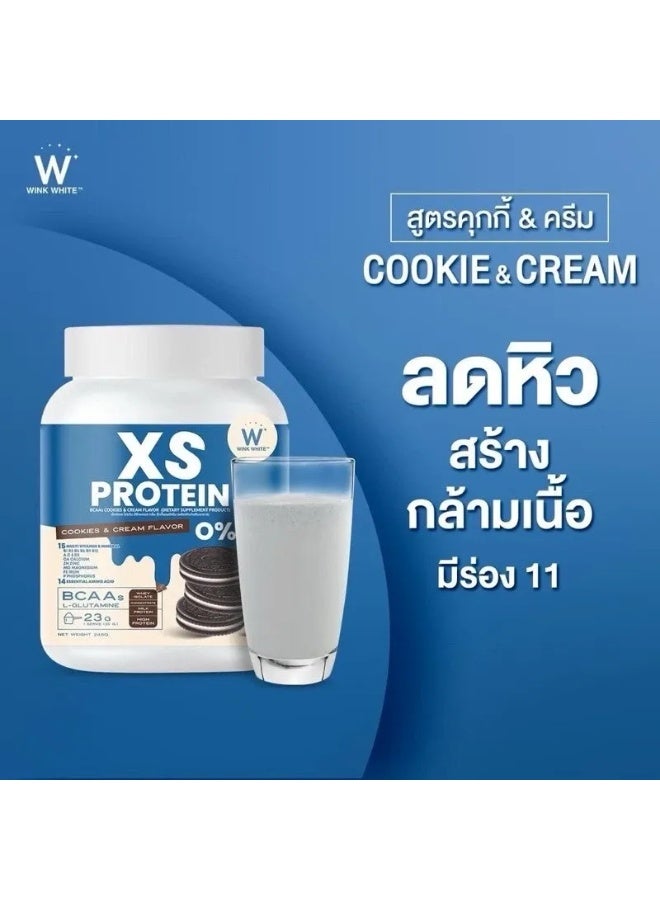 وينك وايت بروتين XS بنكهة الكوكيز والكريمة | ٢٣ غ بروتين مصل اللبن + أحماض أمينية متشعبة السلسلة + إل-جلوتامين | مكمل غذائي خالٍ من السكر - Image 5