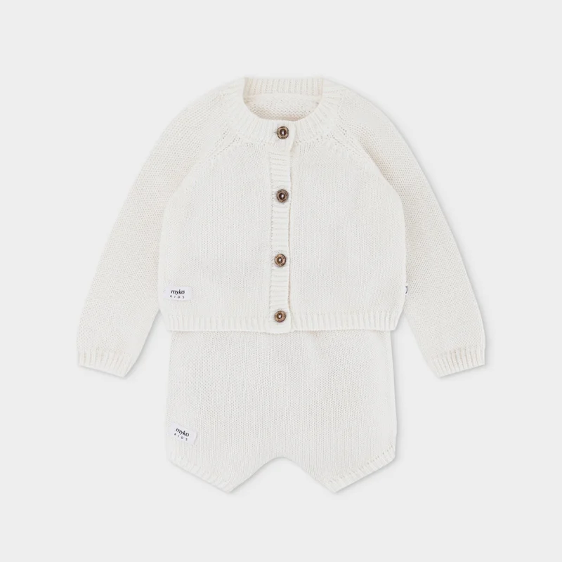 myko kids Tricot Cardigan and Shorts Set