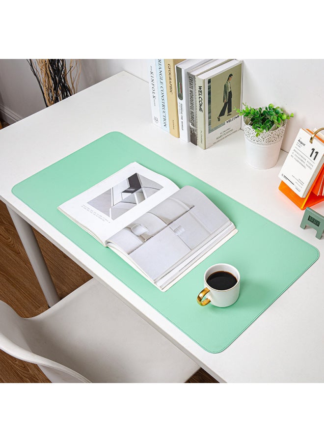 Advertising Leather Mouse Pad Custom Printed Pattern Desk Pad Custom Made Two-Color Writing Pad Desktop Waterproof Pad Printed Logo-Color:100cm*50cm [free Strap]-Pattern:Aqua Green + Light Blue - Image 3