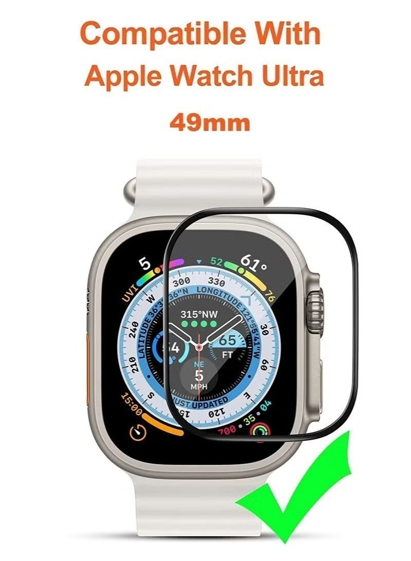 Premium 9H Tempered Glass Screen Protector for Apple Watch 49mm (Ultra 3 / Ultra 2 / Ultra 1)– HD Clear Anti-Glare Anti-Fingerprint, Full Coverage Touch Sensitive Protection - Image 3