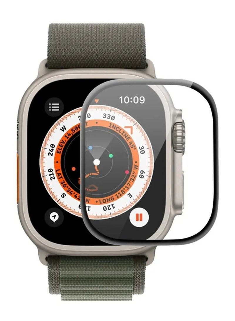 Premium 9H Tempered Glass Screen Protector for Apple Watch 49mm (Ultra 3 / Ultra 2 / Ultra 1)– HD Clear Anti-Glare Anti-Fingerprint, Full Coverage Touch Sensitive Protection - Image 1