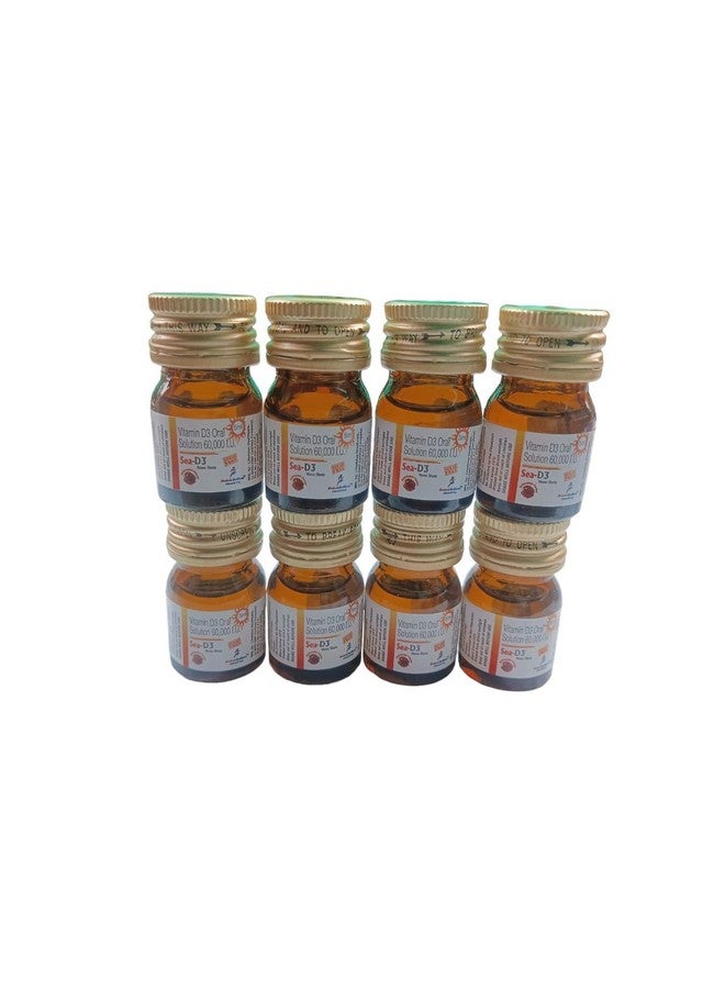 D3 Nano Shots/Vitamin D3 60000 I.U Suga Free Oral Solution Syrup(8 Shots Of 5Ml Each) = 2 Boxes, 1 Count