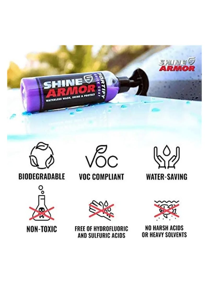 SHINE ARMOR Shine Armor Fortify Quick Coat Ceramic Coating - Car Wax Spray - Waterless Car Wash & Wax - Hydrophobic Top Coat Polish & Polymer Paint Sealant Protection - Image 3