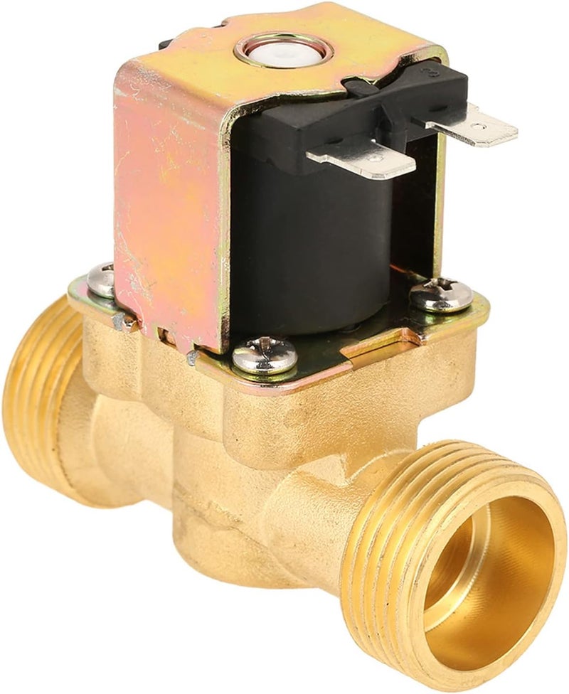1pc DC12V G3/4 Normally Closed Brass Electric Solenoid Valve for Water, NC Electric Water Valve with Flow Direction Indicator, Compatible with 0.02–0.8MPa Pressure - Image 3